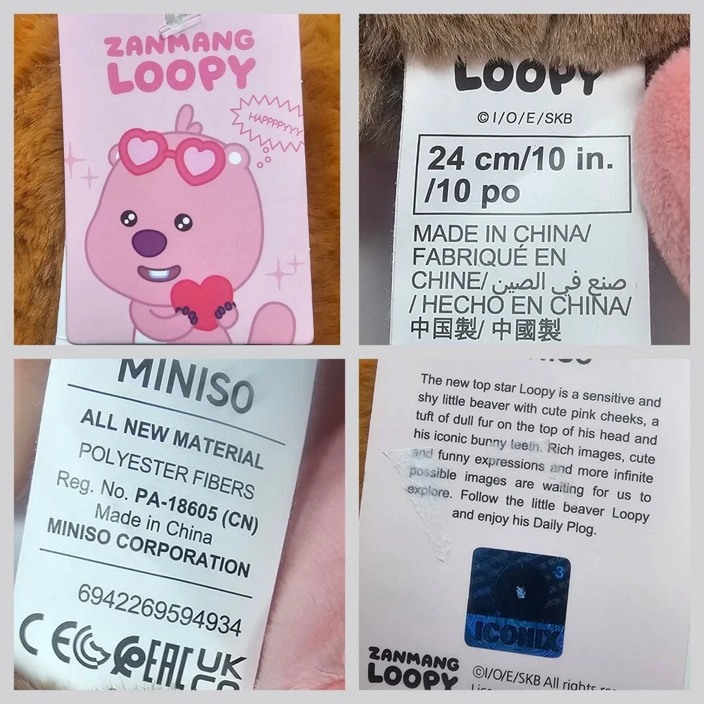 Miniso Zanmang Loopy 10" Tall Beaver In Capybara Costume Ages 0 and Up New Rare - Picture 7 of 7